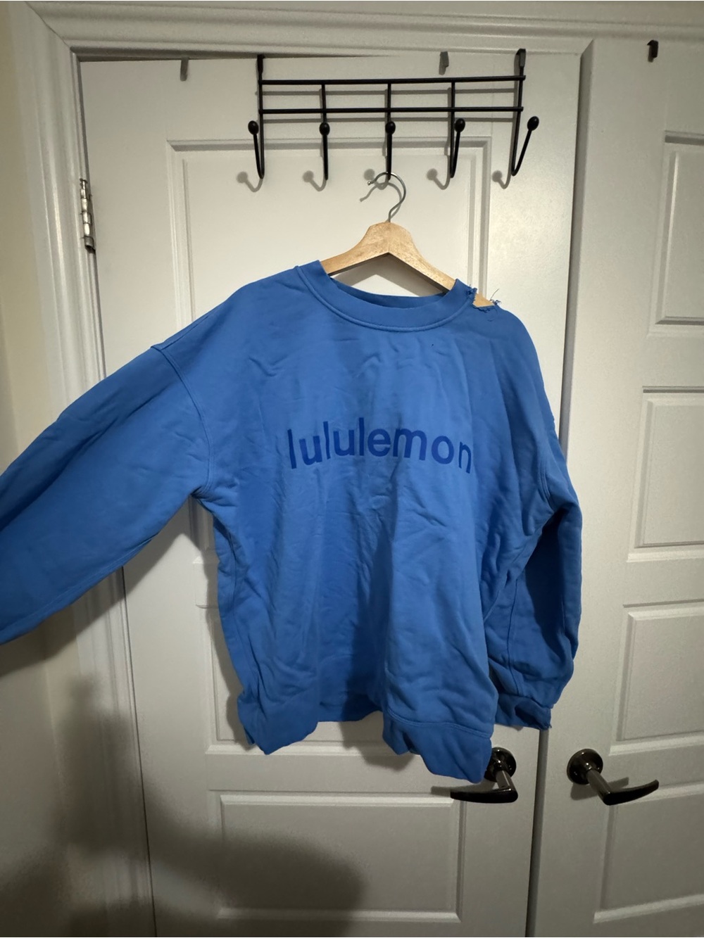 Lululemon Blue Logo Crewneck Sweatshirt (Damaged)